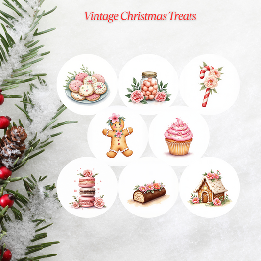 Vintage Christmas Treats Christmas Cardstock - 2.5"