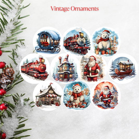 Vintage Ornaments Christmas Cardstock - 2.5"