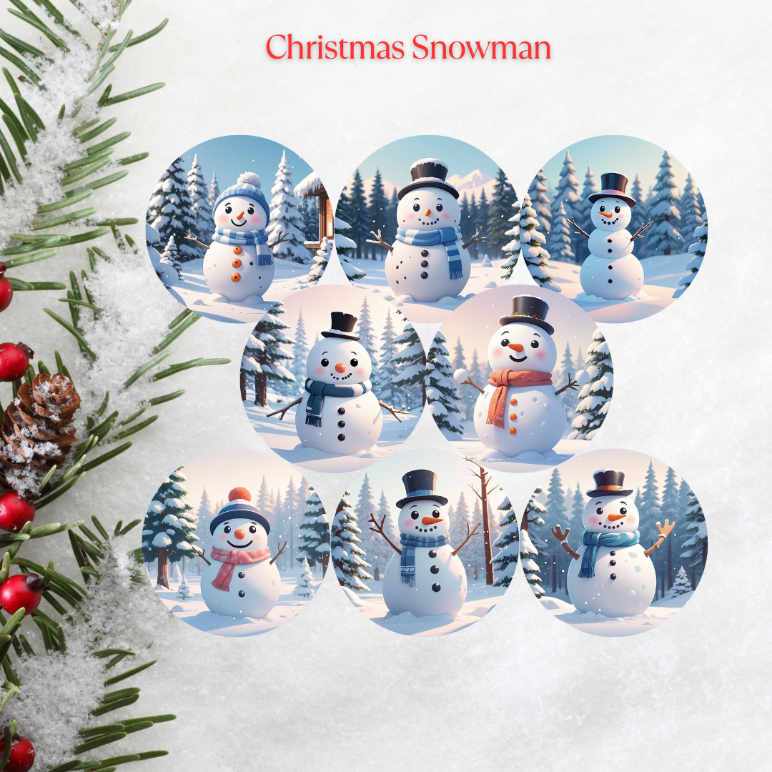 Christmas Snowman Christmas Cardstock - 2.5"