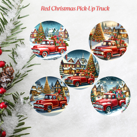 Red Christmas Pick-Up Christmas Cardstock - 2.5"