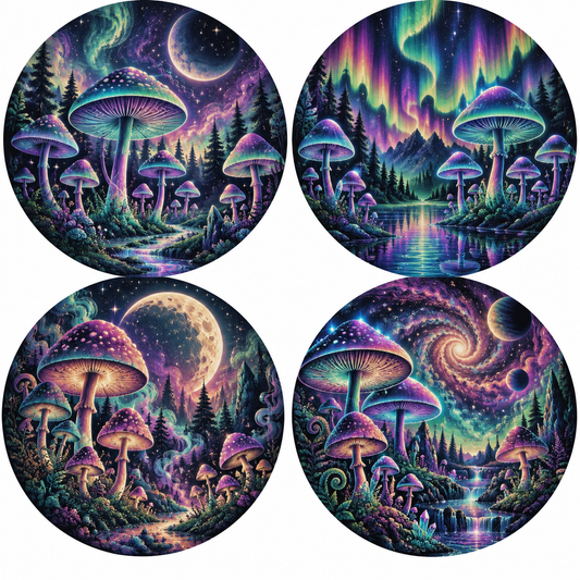 Psychadelic Mushrooms Cardstock - 2.5"