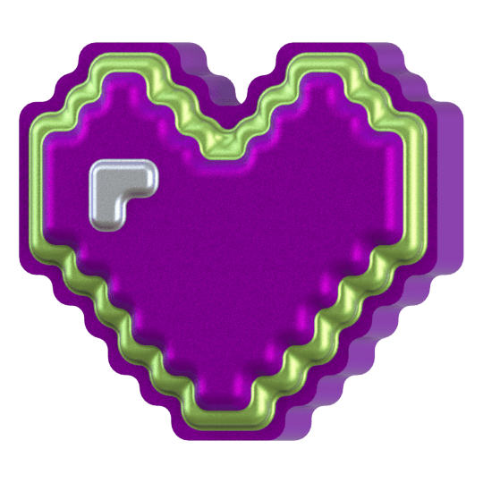 Pixelated Heart Hybrid STL File