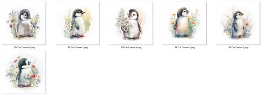 Penguin with Flowers Cardstock - 2.5"