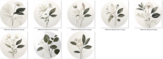 Watercolor Botanical Cardstock - 2.5"