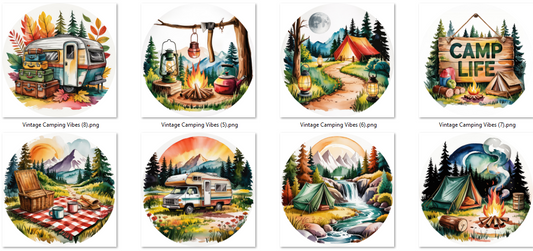 Vintage Camping Cardstock - 2.5"