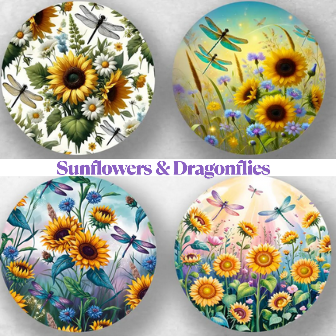 Sunflowers & Dragonflies Freshie Cardstock - 2.5"
