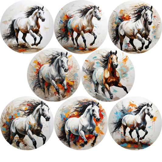 Horse Oil Painting Cardstock - 2.5"