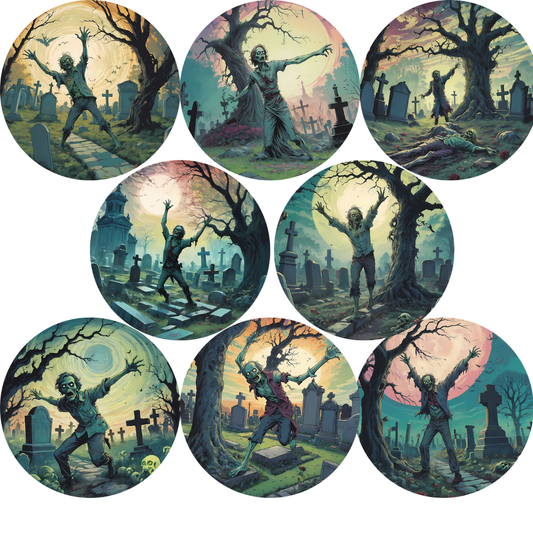 Zombie Cemetary Cardstock - 2.5"