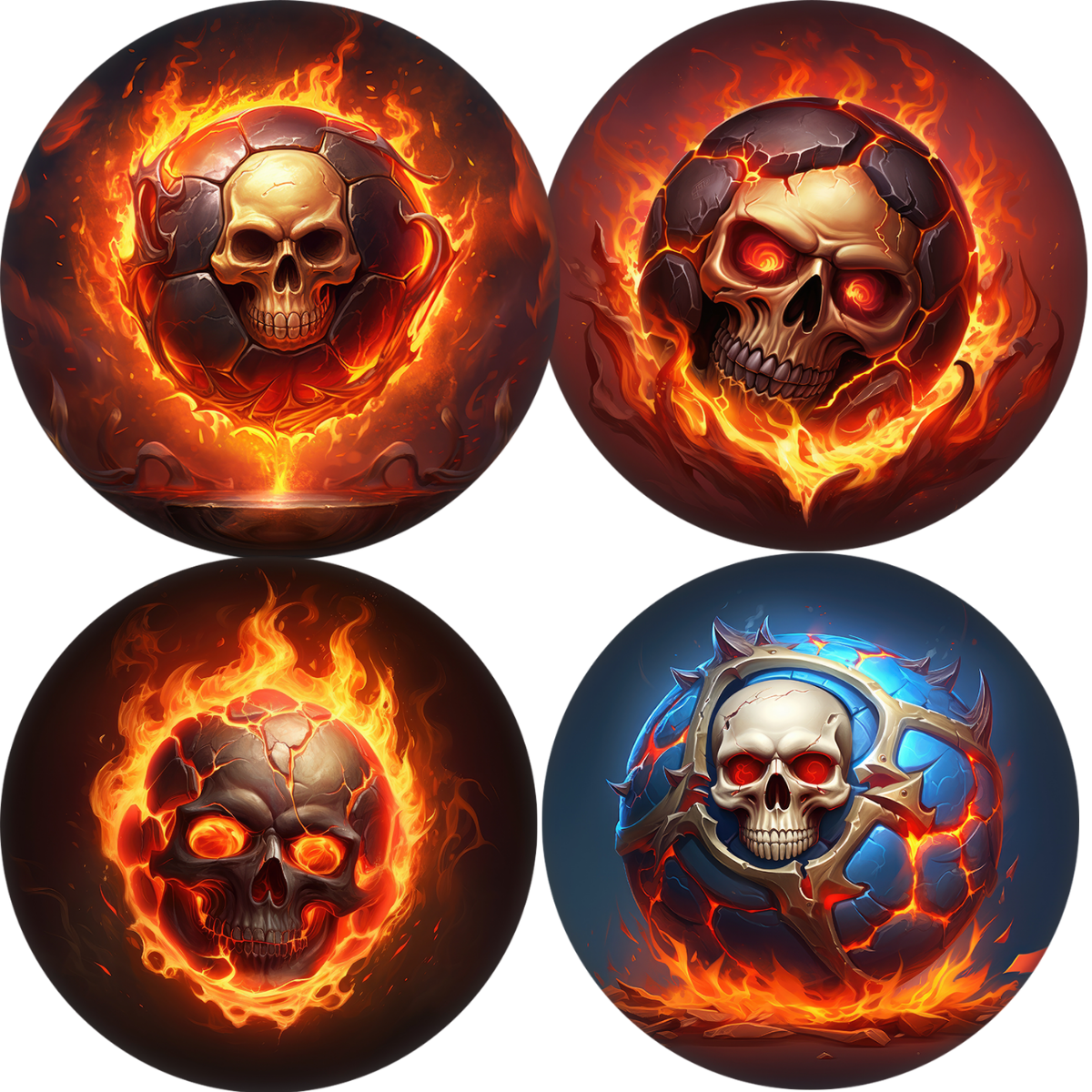 Fiery Skulls Cardstock - 2.5"