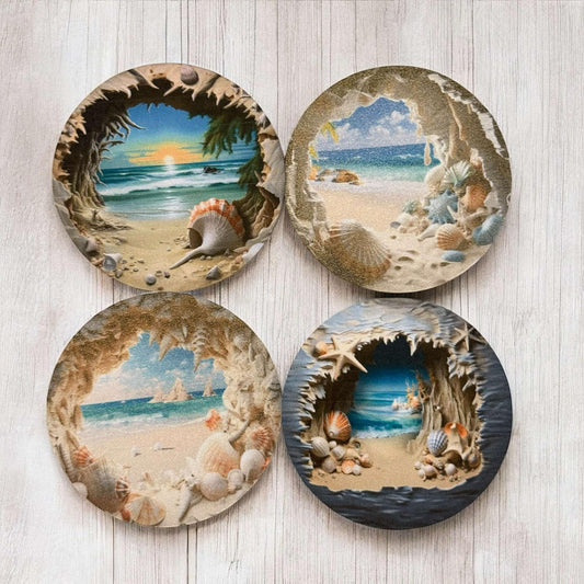 Sandy Beach In Shell Freshie Cardstock - 2.5"