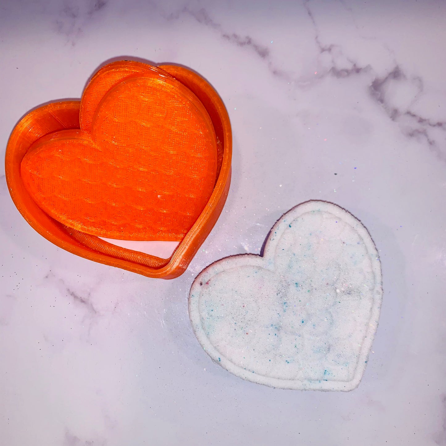 Heart with Scales Bath Bomb Hand Mold