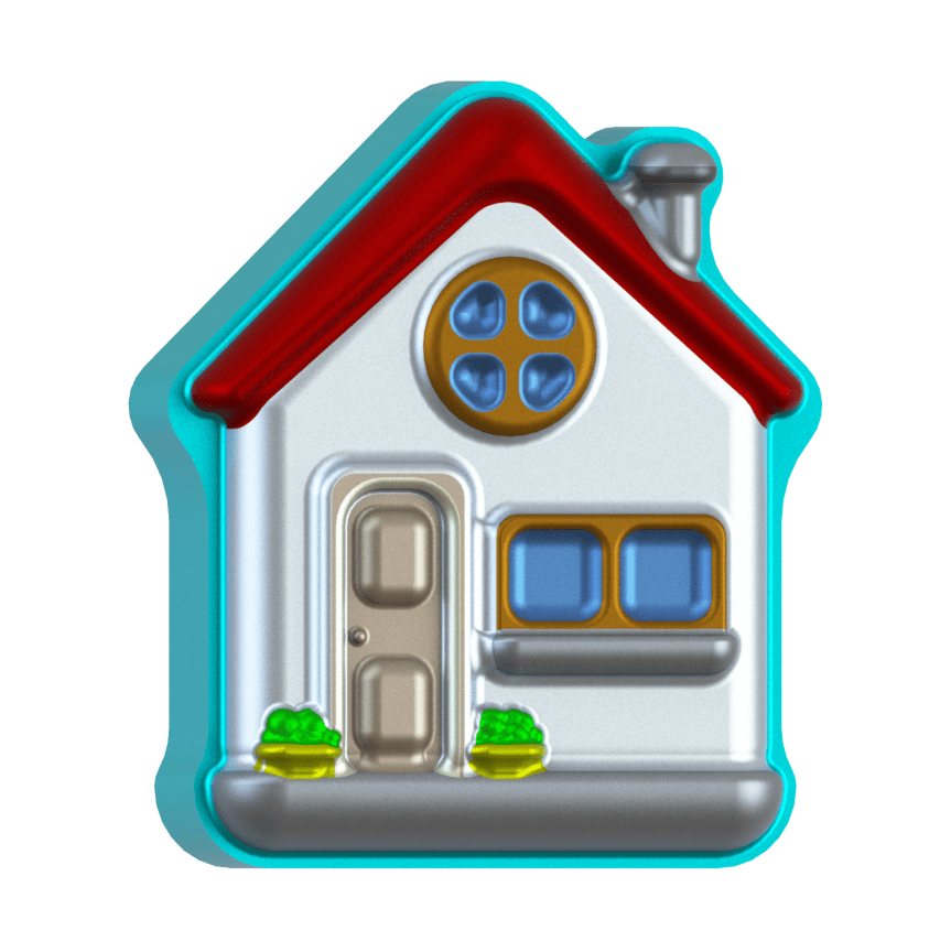 Cute House Hybrid (3D) Mold